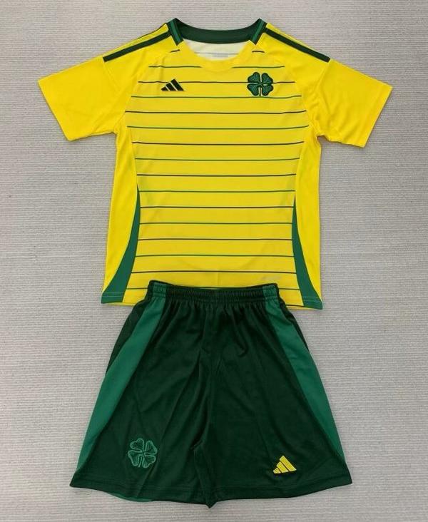 Kids-Celtic 24/25 Away Yellow Soccer Jersey